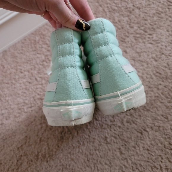 💜 Vans sk8 hi sneakers gossamer Green white 8.5 - Picture 3 of 9